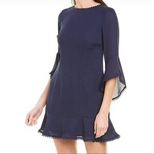 BB Dakota Siesta Bell Sleeve Navy Blue Dress
